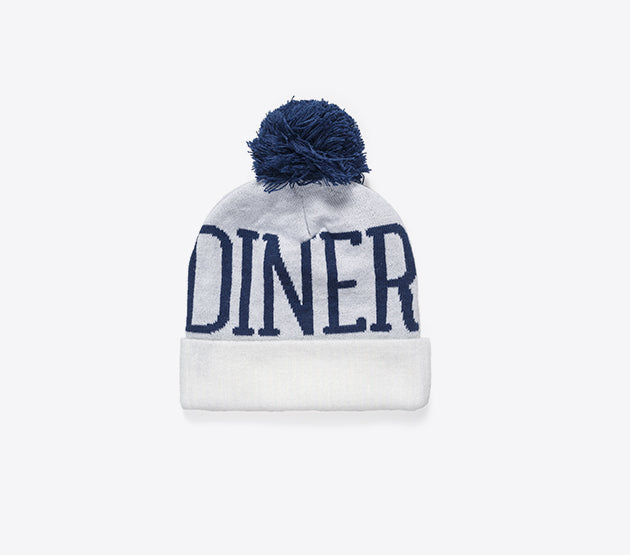 Beanie mit Bommel navy oder weiss