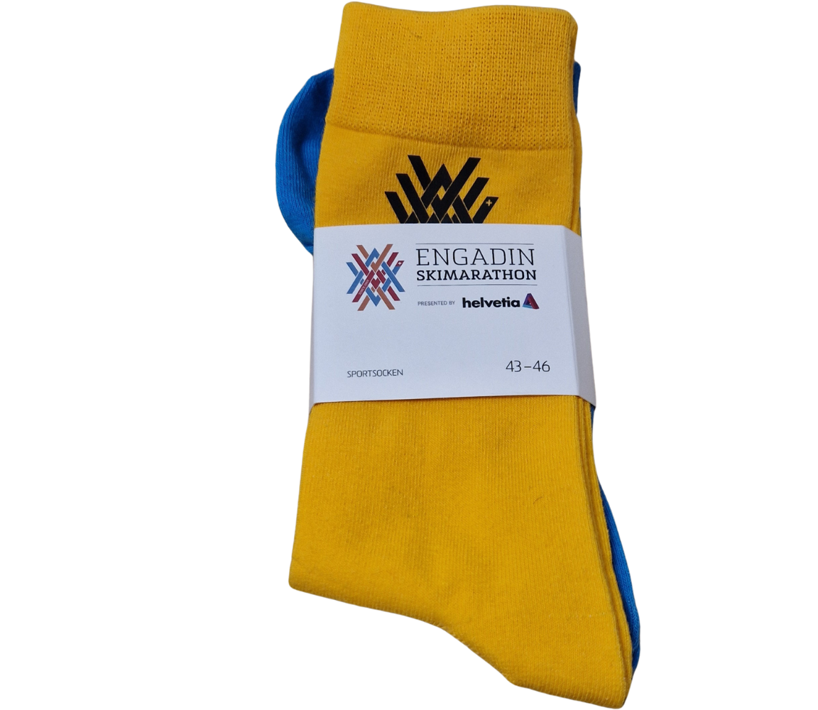 Socken gelb / blau