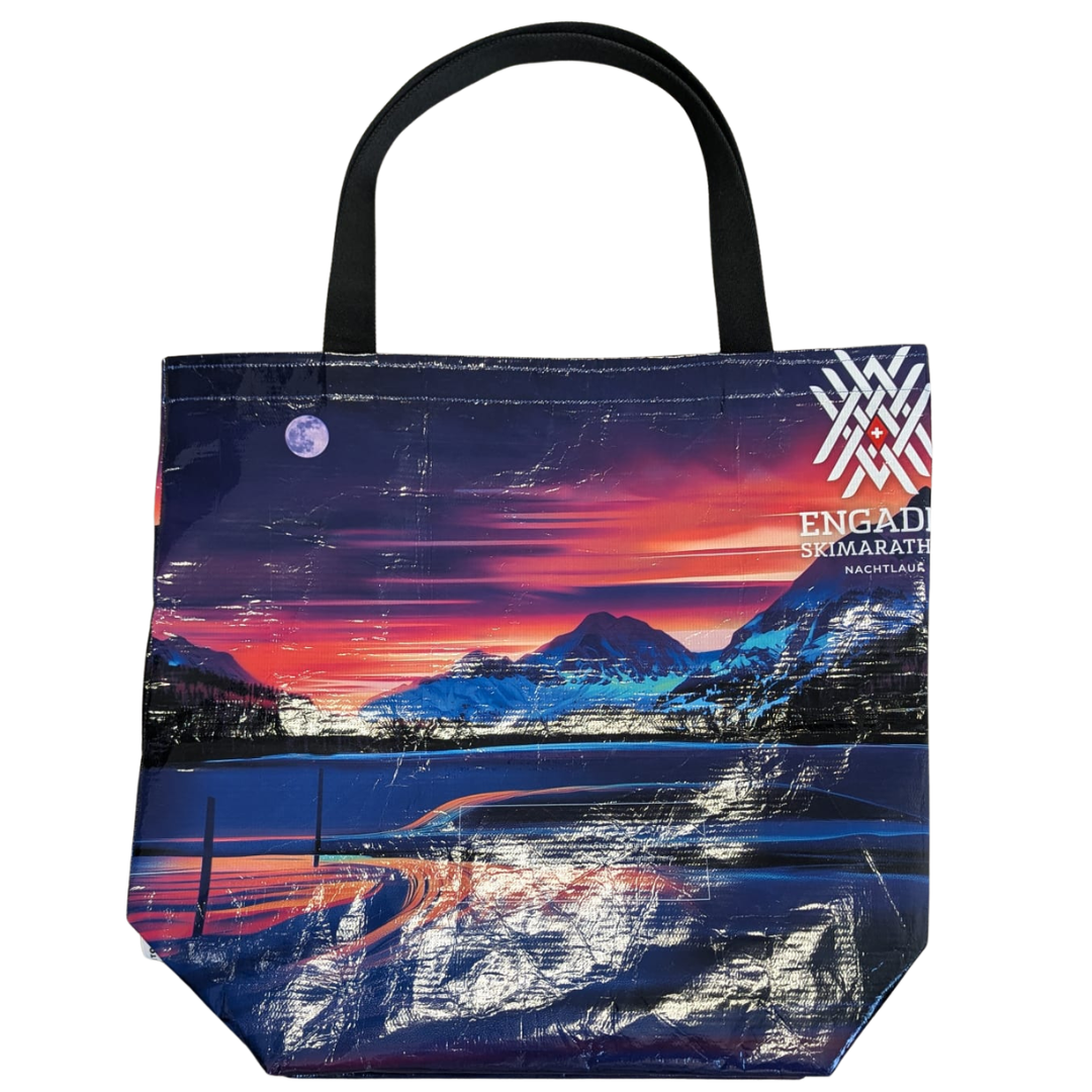 Upcycling Tasche Engadin Nachtlauf_Rückseite